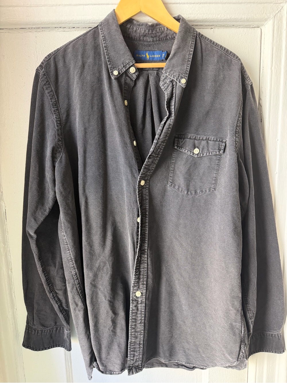 Ralph Lauren Washed Charcoal Button-Down Shirt